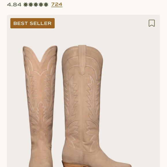 Tecovas Beige Over the Knee Boots - worn 2x - Picture 1 of 5